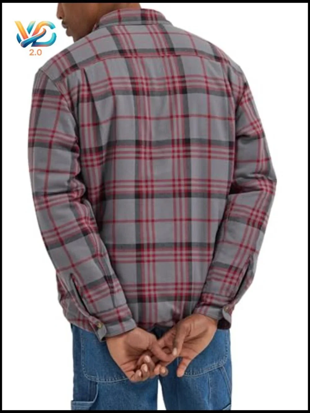 Men's Sherpa Lined Flannel Shirt Jacket Long Sleeve Relaxed Fit Plaid